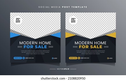 Modern home sale banner social media post templates