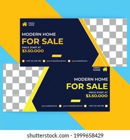 Modern home for sale facebook cover  design template 