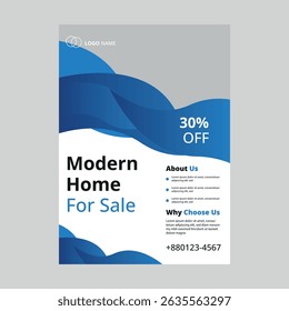 modern home  for  sale flyer design template.