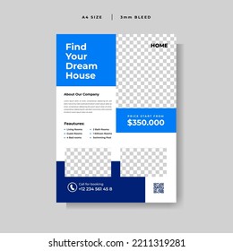 Modern home sale flyer vector template
