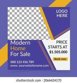 Modern home sale real estate social media post