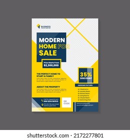 Modern home for sale real estate flyer template Premium Vector