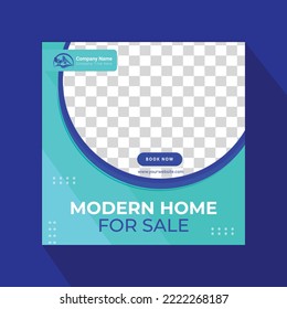 Modern Home For Sale Real Estate Social Media Post Design, Construction Social Media Post Banner Design Template