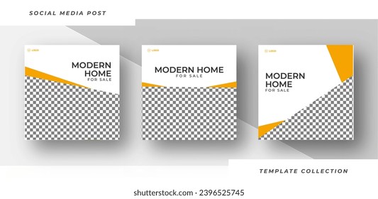 Modern Home for sale Real Estate Editable Posting Template Social Media Banner.