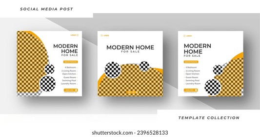 Modern Home for sale Real Estate Editable Posting Template Social Media Banner.