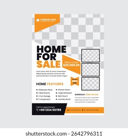 Modern Home for Sale Real Estate Flyer Template with High-Quality Photos and Detailed Features