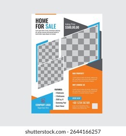 Modern Home for Sale Real Estate Flyer Template with High-Quality Photos and Contact Information