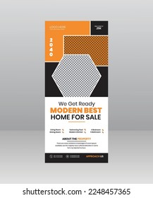 Modern Home Sale Roll up Banner Standee, Display, Flyer template for Real Estate Business