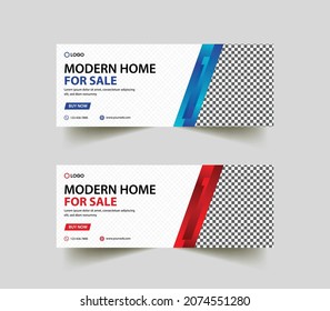 Modern Home For Sale Social Media Post Facebook Cover Design