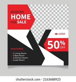 Modern home for sale social media post template