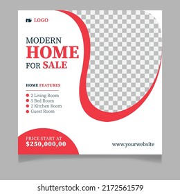 Modern home for sale social media post template