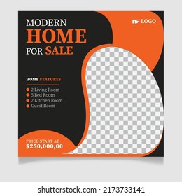 Modern home sale social media post template
