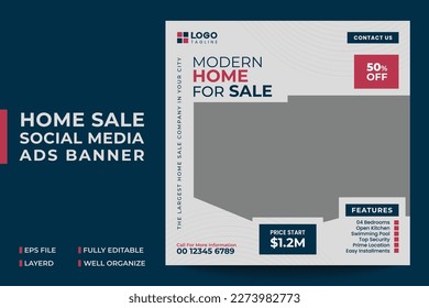 Modern Home Sale Social Media Ads Banner Template