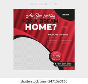 Modern Home sale Social media post banner, Real estate home sale social media post.