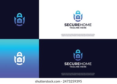 Diseño moderno del logotipo de la seguridad del hogar