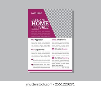 modern home for sell , clean and simple concept flyer design.