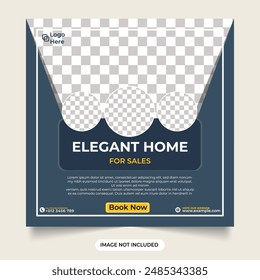 Modern home selling business template. Minimalist real estate business promotion web banner. modern Home for selling social media post. Real estate house property facebook and Instagram post.