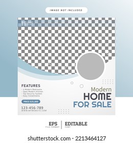 Modern home social media banner template