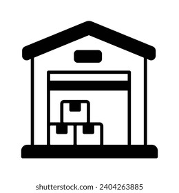 Un hogar moderno con algunos paquetes dentro, conceptualizando el icono de un almacén