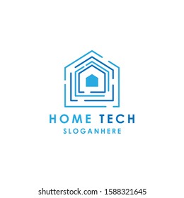 Modern Home tech logo design vector