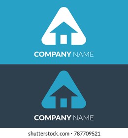 Modern Home. Triangle Logo Template. Stock Vector.