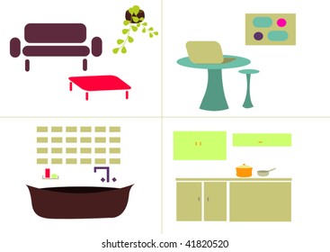 modern home vector set
