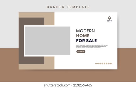 Modern Home Web Banner Design Template.