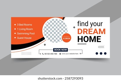 Modern home web banner design and template