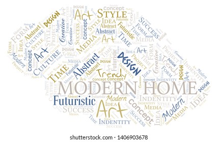 Modern Home word cloud. Wordcloud made with text only.