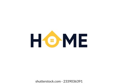 Modern home word mark logotype. Minimalist house logo design