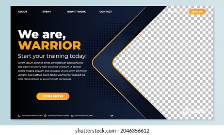 Modern homepage design template with image placement
