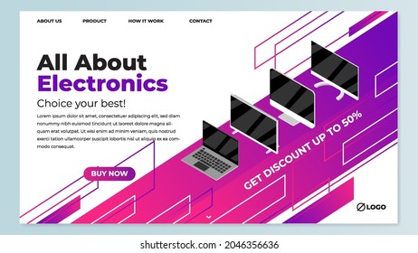 Modern homepage design template with image placement