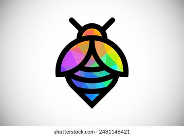 Modern honey Bee animals logo design vector template