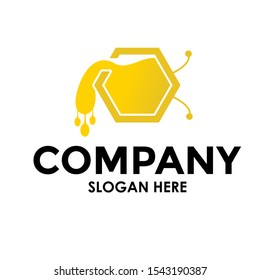 Modern Honey Comb Logo Template Design Vector, Emblem, Honey Design Concept, Creative Symbol,