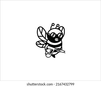Modern HoneyBee Logo Design Template