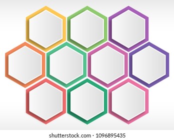 Modern honeycomb colorful template