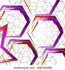 Modern honeycomb design. Bright vector background for your projects.