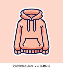 A modern hoodie illustration that emphasizes comfort and versatility. Features a simple drawstring hood and classic design for everyday fashion needs