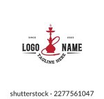 Modern hookah logo design on white background
