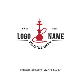 Modern hookah logo design on white background