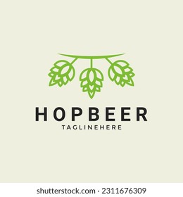 Modern hop beer cone pine logo design