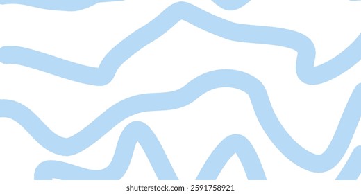 Modern horizontal background with colorful waves. Trendy vector illustration in style retro 60s 70s. Pastel colors abstract modern simple art
