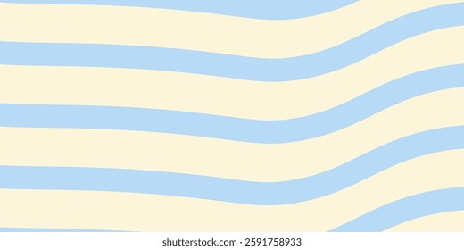 Modern horizontal background with colorful waves. Trendy vector illustration in style retro 60s 70s. Pastel colors abstract