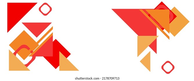 Modern horizontal background with space for text. Vector illustration with orange geometric elements.