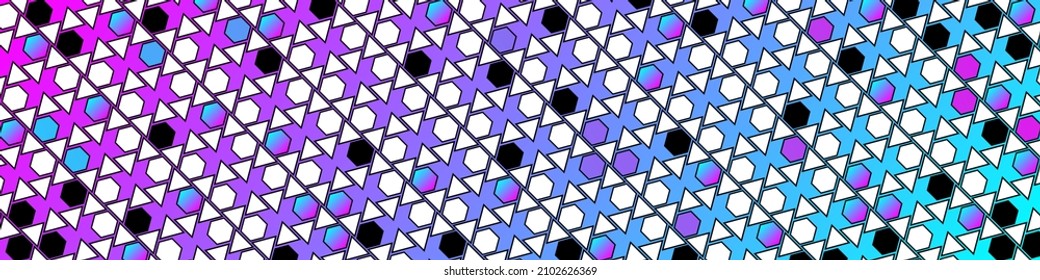 Modern horizontal banner or background with pattern of triangles. Modern abstract wallpaper. Vector texture EPS 10