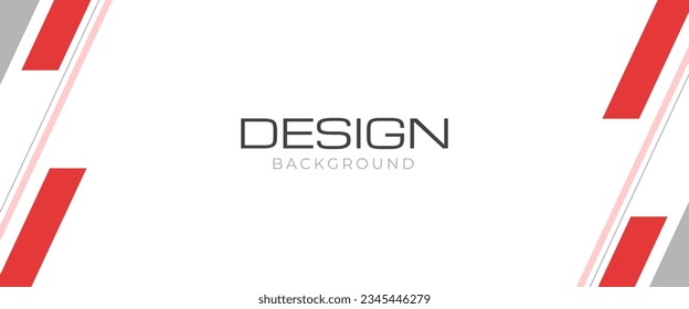 Modern horizontal banner with red shape and white background color