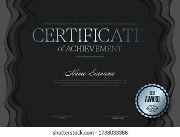 Modern horizontal certificate template layout