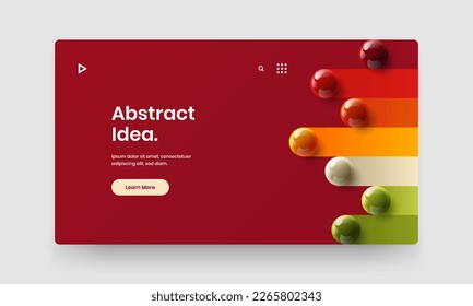 Modern horizontal cover vector design concept. Simple 3D balls company identity illustration.