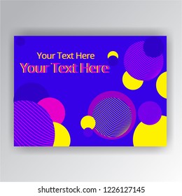 Modern Horizontal Overprint  Cmyk Page Template For Web And Print. Blue, Yellow And Magenta Rounds And Lines Fluent Design.