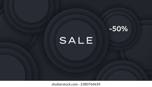 Modern horizontal sale banner, poster. Vector template